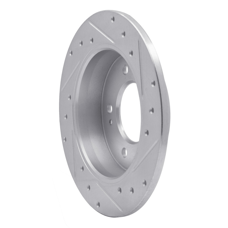 Hyundai Elantra Coupe Brake Rotor (1) - Rear Left - R1 Concepts - Drilled & Slotted - Silver - `11-`25